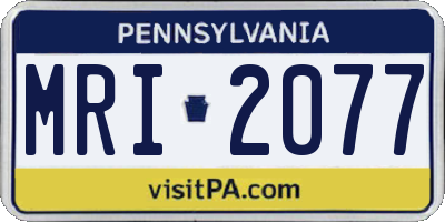 PA license plate MRI2077