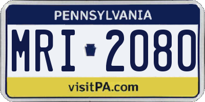 PA license plate MRI2080