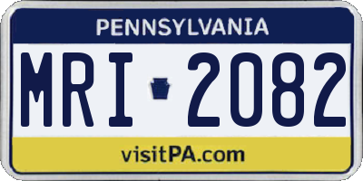 PA license plate MRI2082