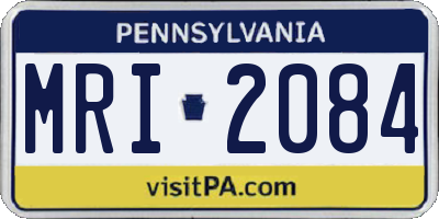 PA license plate MRI2084