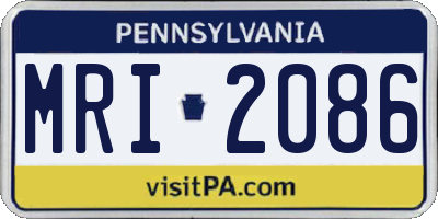 PA license plate MRI2086