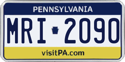 PA license plate MRI2090