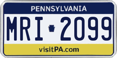 PA license plate MRI2099