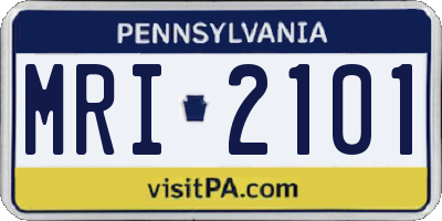 PA license plate MRI2101