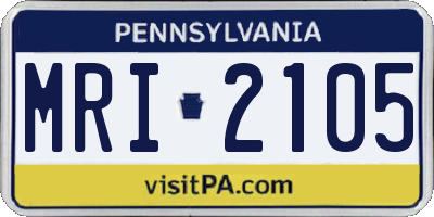 PA license plate MRI2105