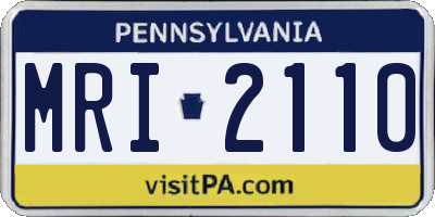 PA license plate MRI2110