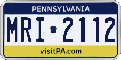 PA license plate MRI2112