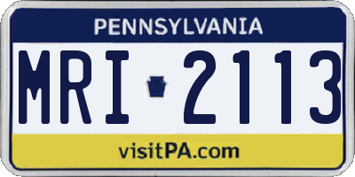 PA license plate MRI2113