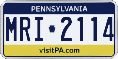 PA license plate MRI2114