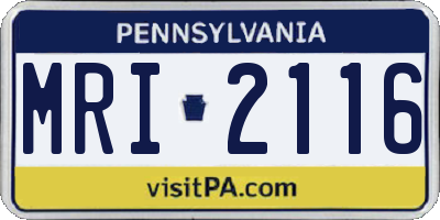 PA license plate MRI2116