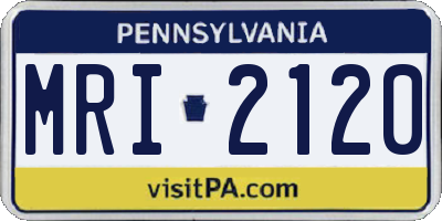 PA license plate MRI2120