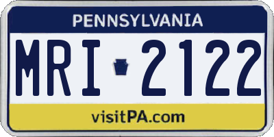 PA license plate MRI2122