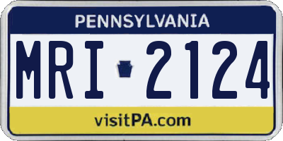 PA license plate MRI2124
