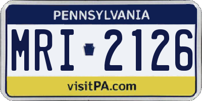PA license plate MRI2126