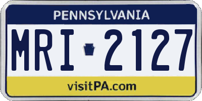 PA license plate MRI2127