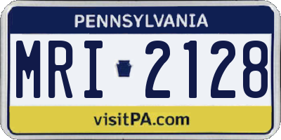 PA license plate MRI2128