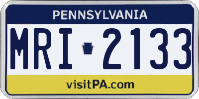 PA license plate MRI2133