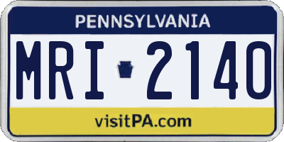 PA license plate MRI2140