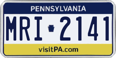 PA license plate MRI2141