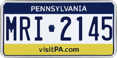 PA license plate MRI2145