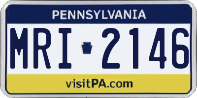 PA license plate MRI2146