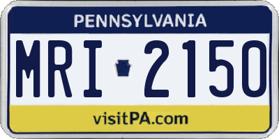 PA license plate MRI2150