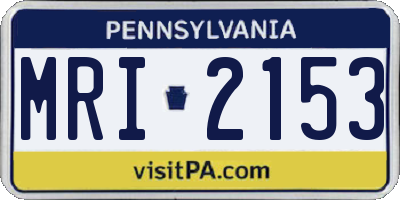 PA license plate MRI2153