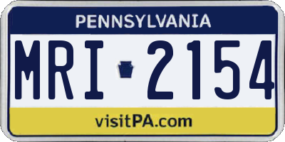 PA license plate MRI2154