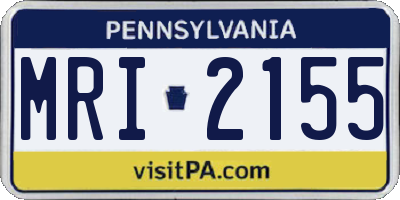 PA license plate MRI2155