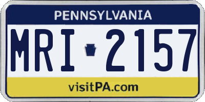 PA license plate MRI2157