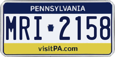 PA license plate MRI2158