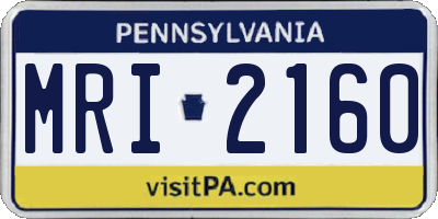 PA license plate MRI2160