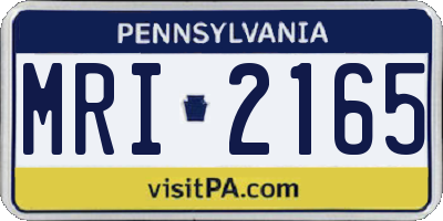 PA license plate MRI2165