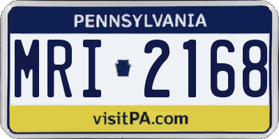 PA license plate MRI2168