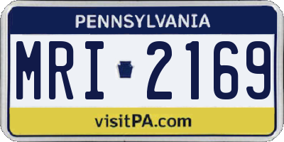 PA license plate MRI2169