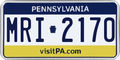 PA license plate MRI2170