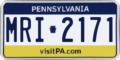 PA license plate MRI2171