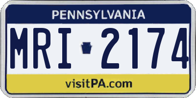 PA license plate MRI2174