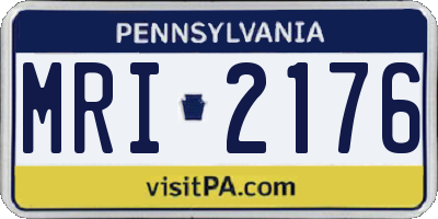 PA license plate MRI2176