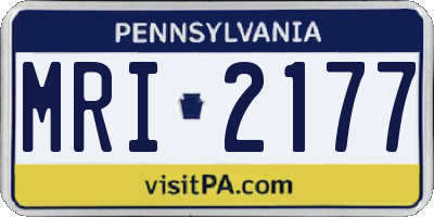 PA license plate MRI2177