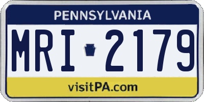 PA license plate MRI2179