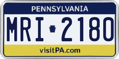 PA license plate MRI2180