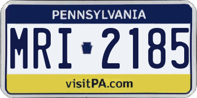 PA license plate MRI2185