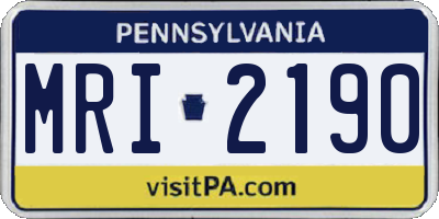 PA license plate MRI2190