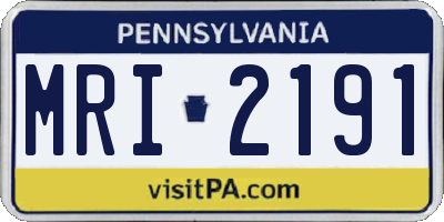 PA license plate MRI2191