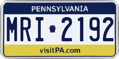 PA license plate MRI2192