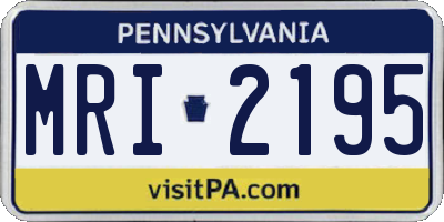 PA license plate MRI2195