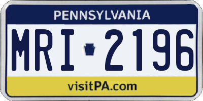 PA license plate MRI2196