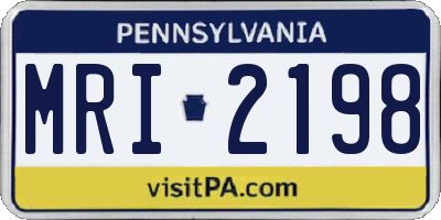 PA license plate MRI2198