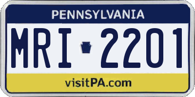 PA license plate MRI2201